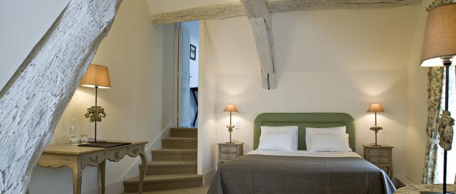 A bedroom at the Hotel de la Poste, Beaune, Burgundy, France