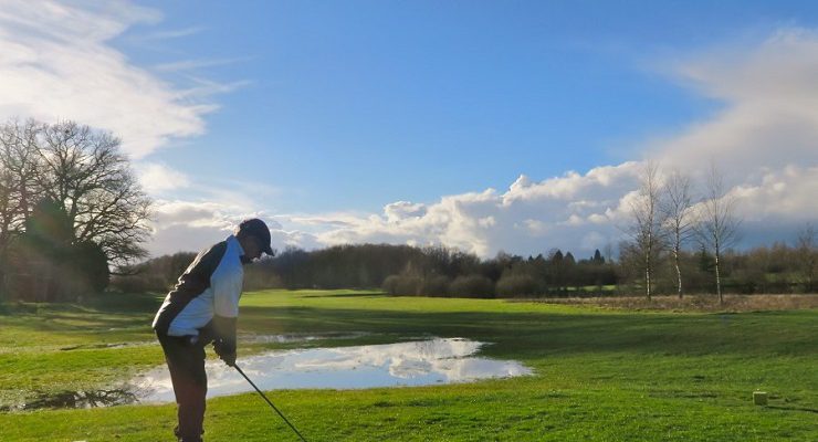 On the tee at Chateau d'Avoise Golf Club, near Beaune, France