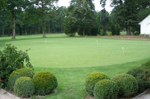 The practice green at International Club dy Lys Golf Club, Chantilly, France