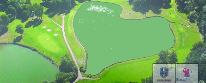 Aerial view at L'Ailette Golf Club north of Reims in Champagne, France