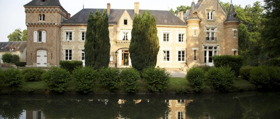 The exterior of L’Hostellerie du Chateau les Muids, La Ferte St Aubin, Loire, France