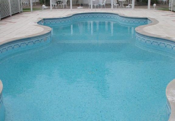 The swimming pool at L’Hostellerie du Chateau les Muids, La Ferte St Aubin, Loire, France