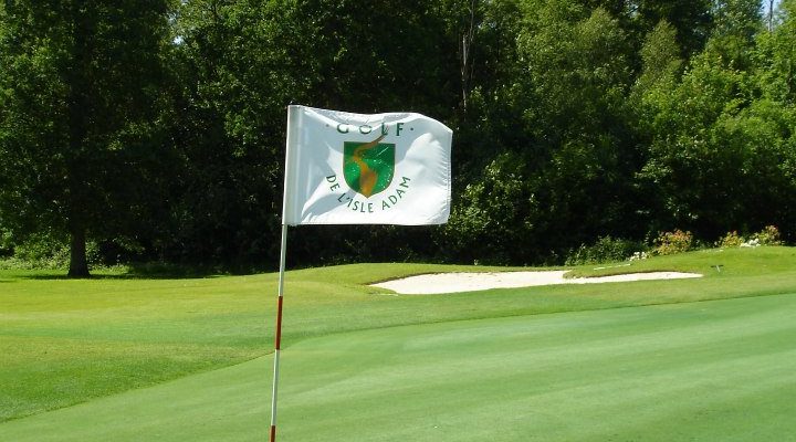 The flag at L'Isle Adam Golf Club, north of Chantilly, France