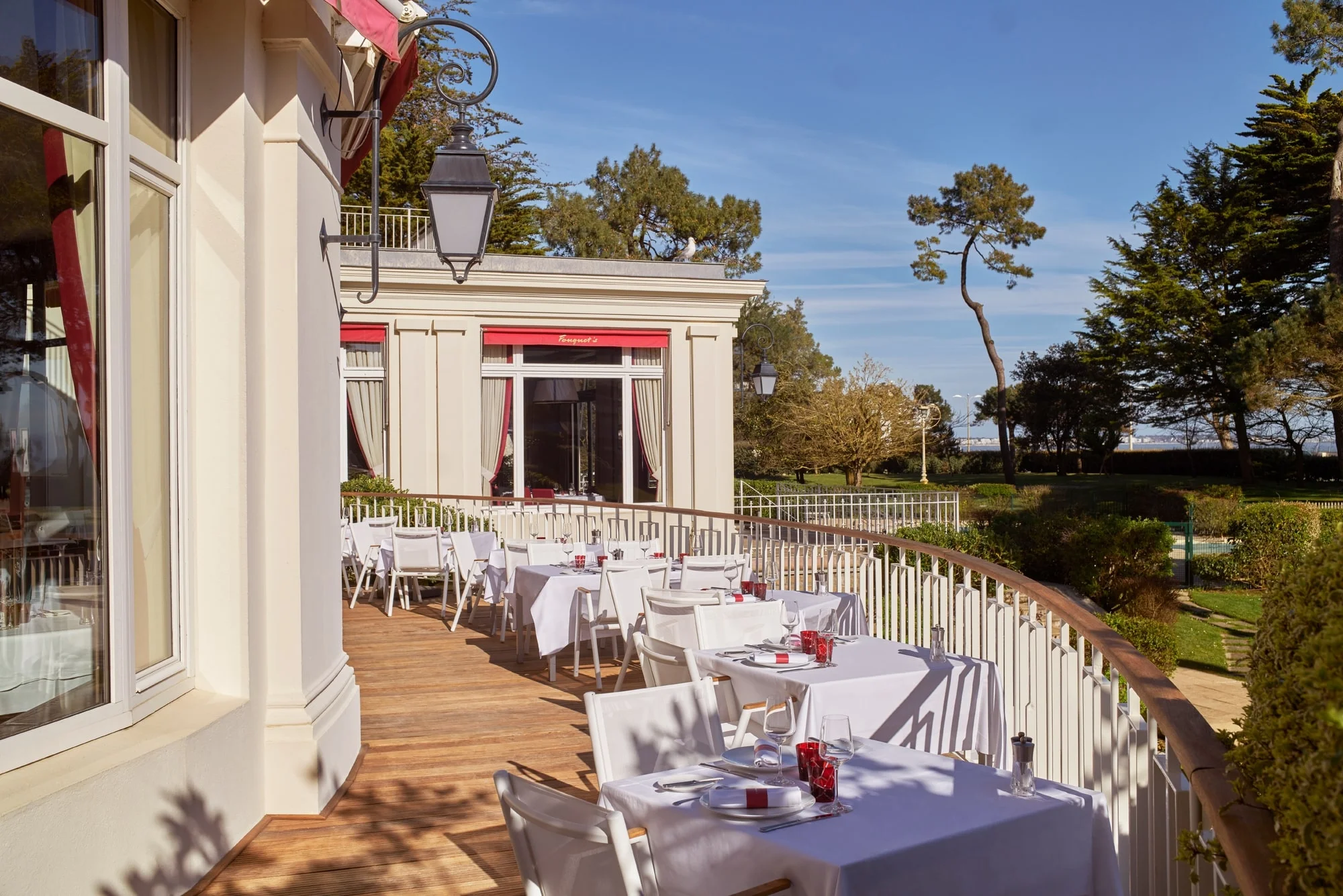 Gastronomic dining at Fouquets, Hotel Barriere Le Royal, La Baule, Brittany, France. Golf Planet Holidays.