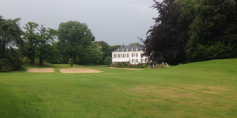 Up the 18th at Le Sart golf club, Lille, Northern France