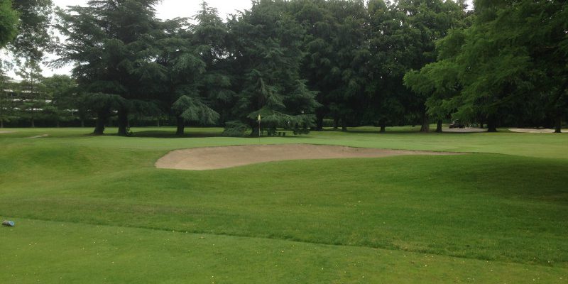 On the green at Le Sart golf club, Lille, Northern France