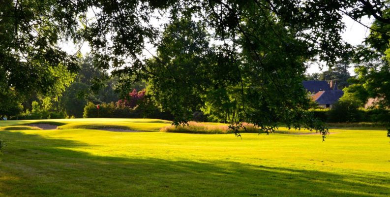 A chip onto the green at Orleans Donnery Golf Club, The Loire France