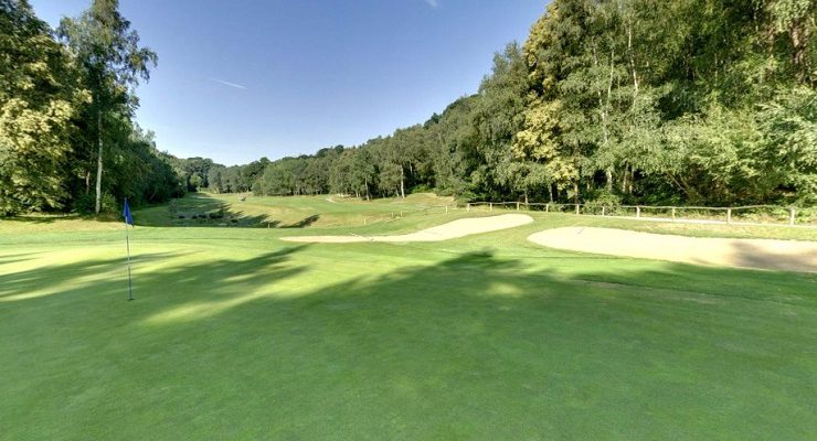 On the fairway at Champ de Bataille Golf Club, Normandy, France