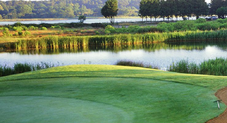 Sand and water at Baden Golf Club, Brittany, France