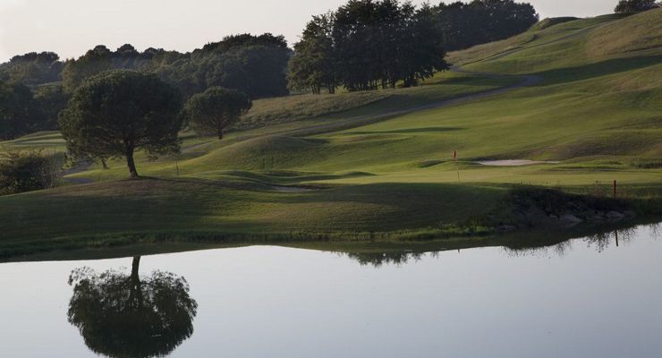 Water over to the green at Arcangues Golf Club, Biarritz, south west France