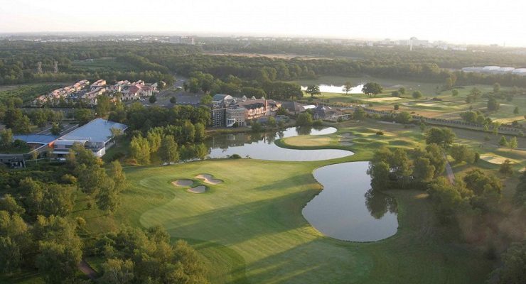 Aerial view of Orleans-Limere Golf Club, Loire, France