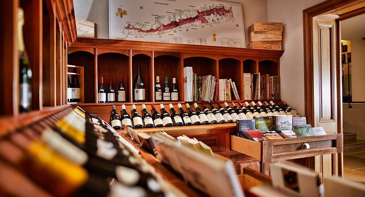 The cellar at Le Montrachet Hotel, near Beaune, Burgundy, France