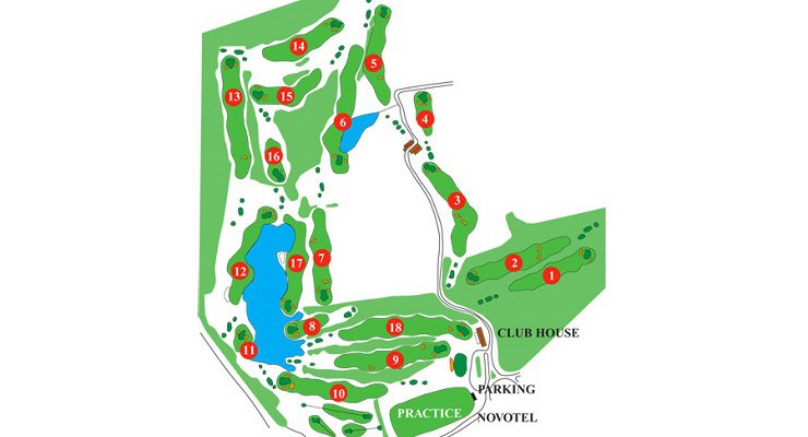 The layout at Chateau d'Avoise Golf Club, near Beaune, France