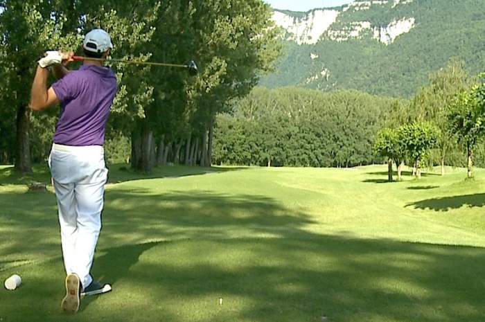 On the tee at Grenoble Charmeil Golf Club, France.