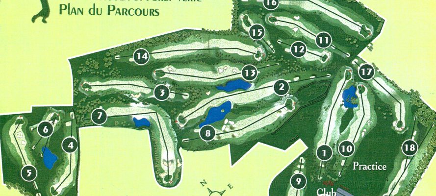Map of Rouen La Foret Verte golf course, Normandy, France