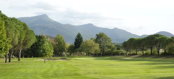 Towards the green at Chantaco Golf Club, Biarritz, south west France.