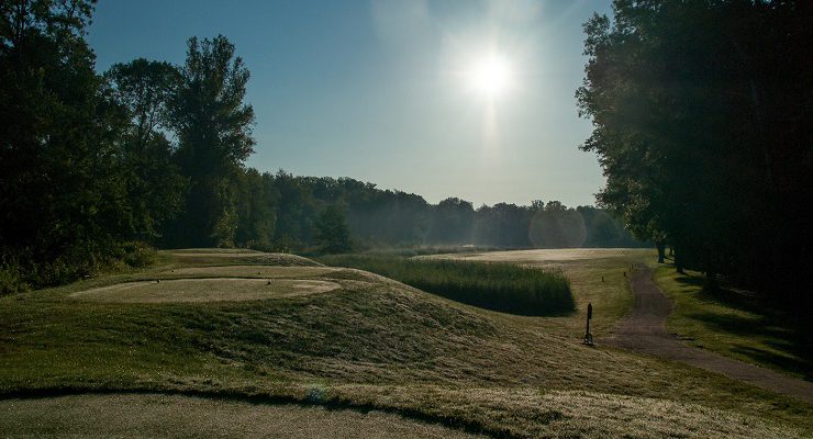 On the tee at Lyon Golf Club, Villette d'Anthon, France