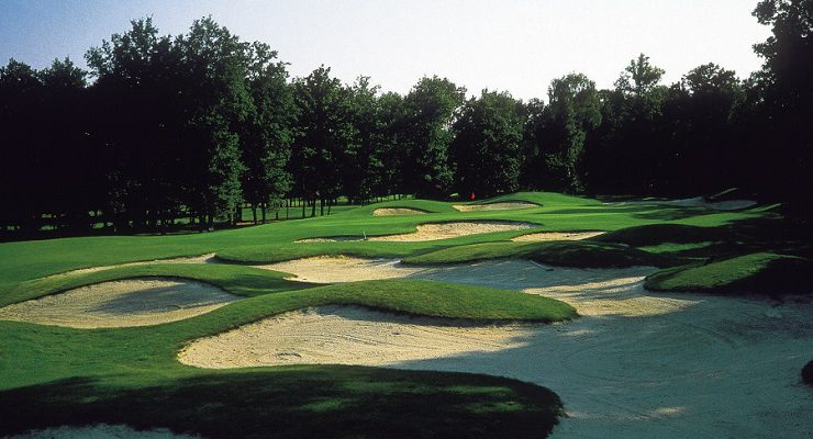 Bunker play at Orleans-Limere Golf Club, Loire, France