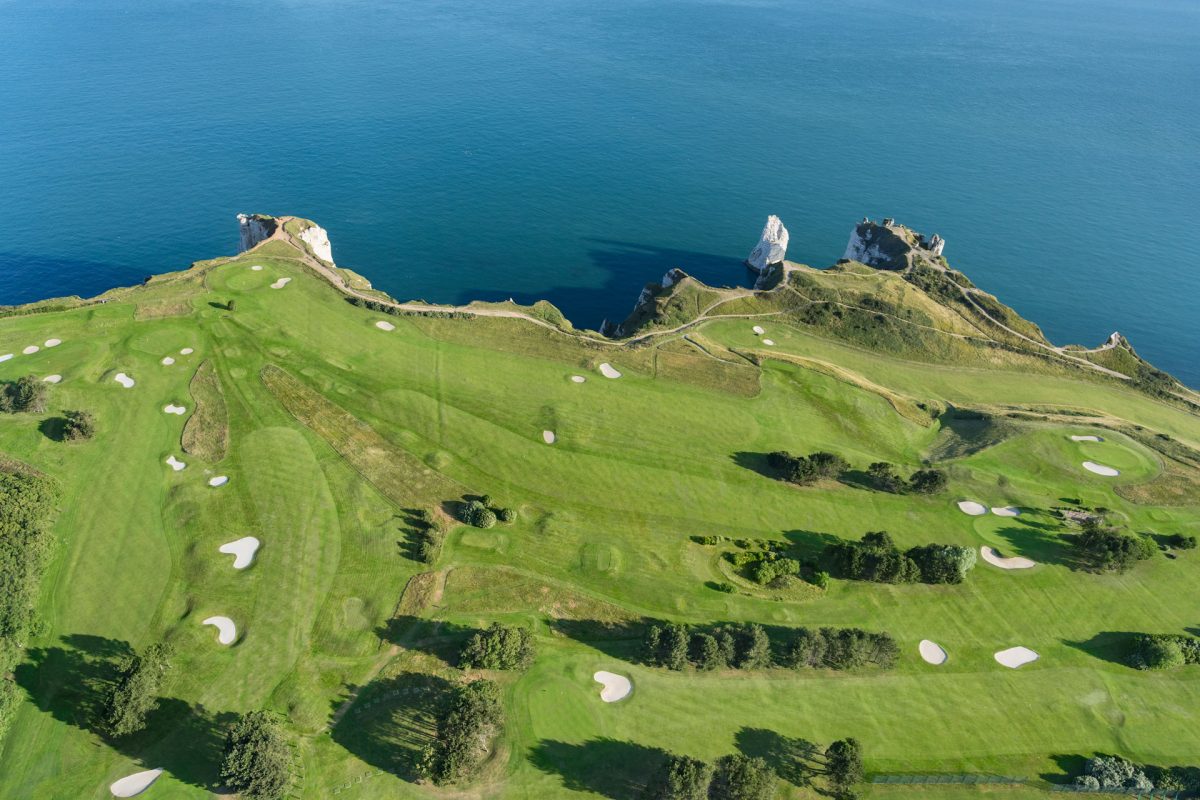 Aerial view of Etretat Golf Club, Normandy, France
