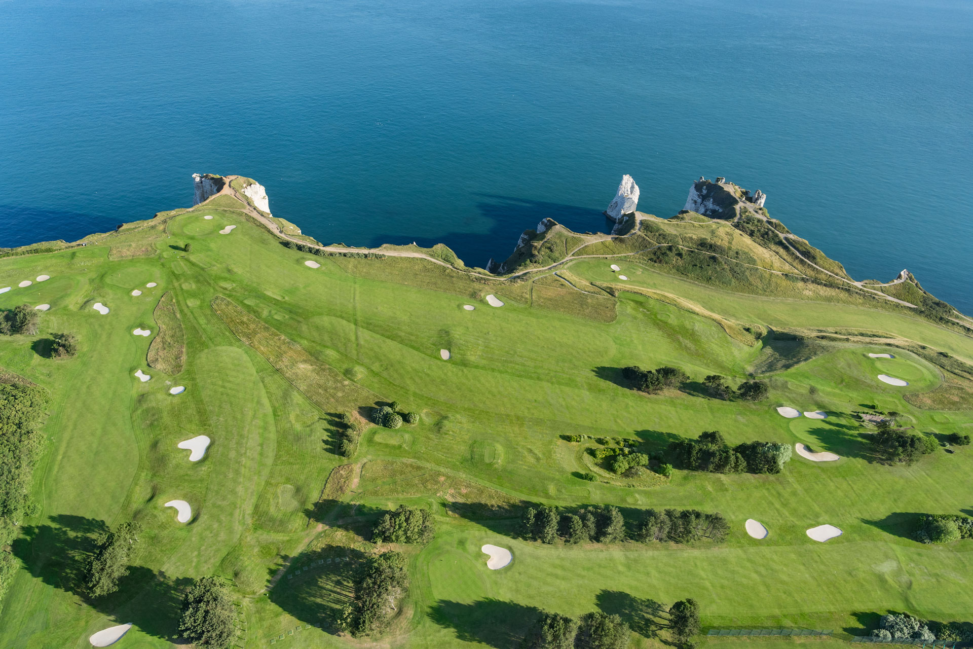 Aerial view of Etretat Golf Club, Normandy, France