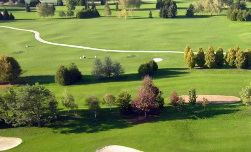 View over Chalon-sur-Saone Golf Club, near Beaune, Burgundy, France