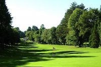 Dappled shadows over the fairways at Chantaco Golf Club, Biarritz, south west France.