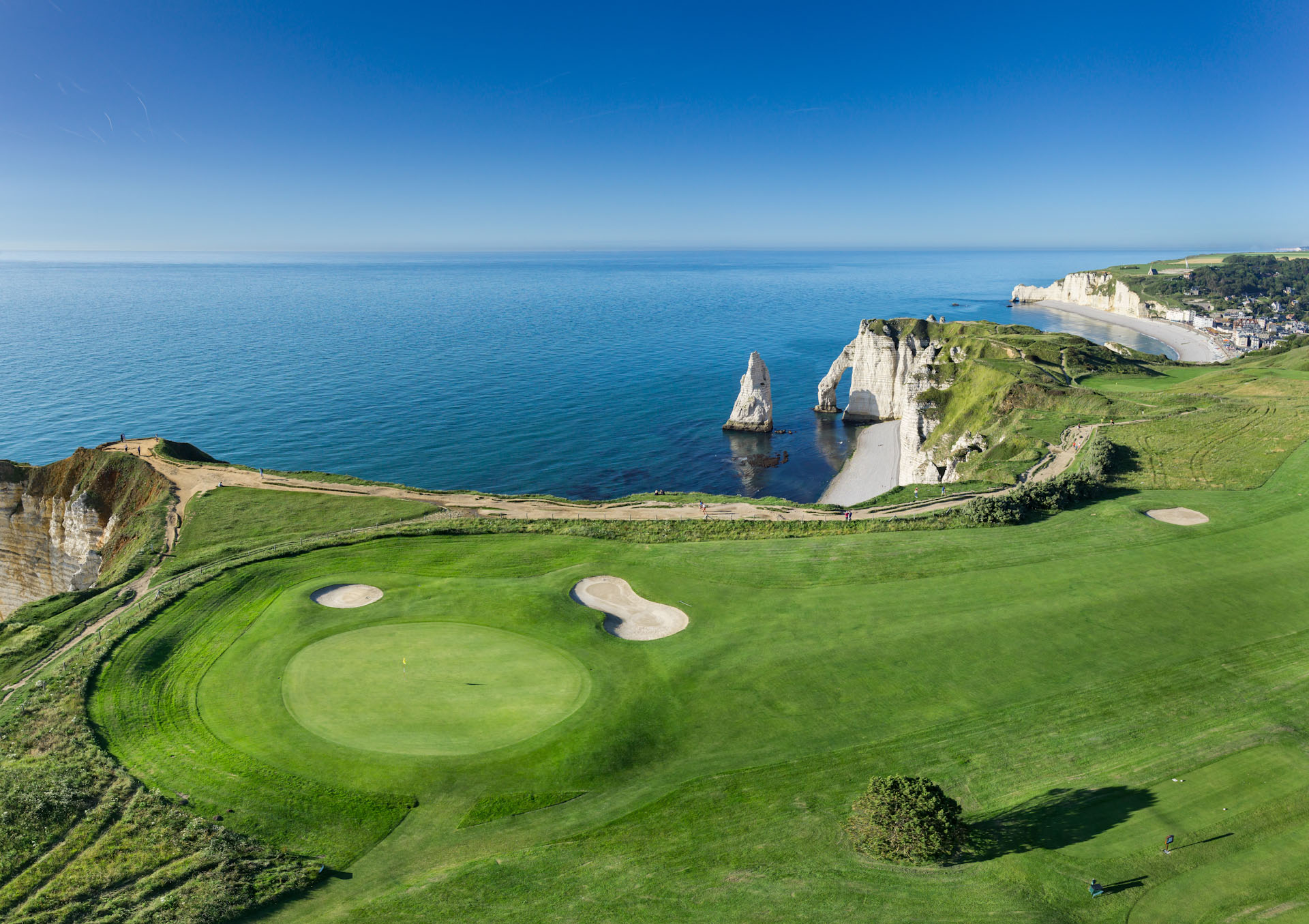 The 12th hole at Etretat Golf Club, Normandy, France