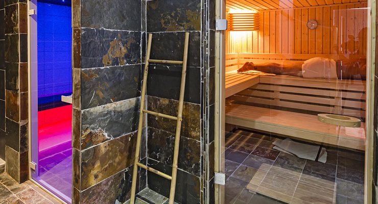 The sauna at Palmyra Golf Hotel, Cap d'Agde, South of France. Golf Planet Holidays.
