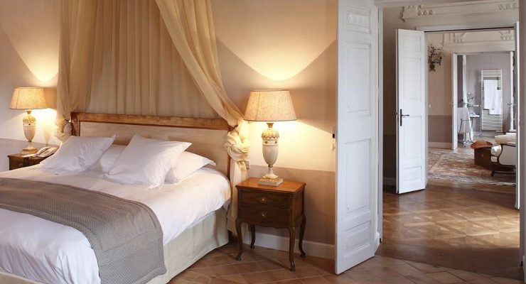 A beautiful double room at Hostellerie de l'Abbaye de la Celle, Provence, France