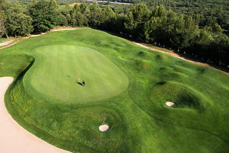 On the green at Golf de Barbaroux, Provence, France. Golf Planet Holidays.