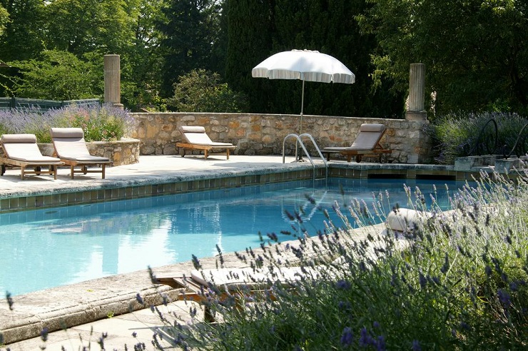 The swimming pool at Hostellerie de l'Abbaye de la Celle, Provence, France