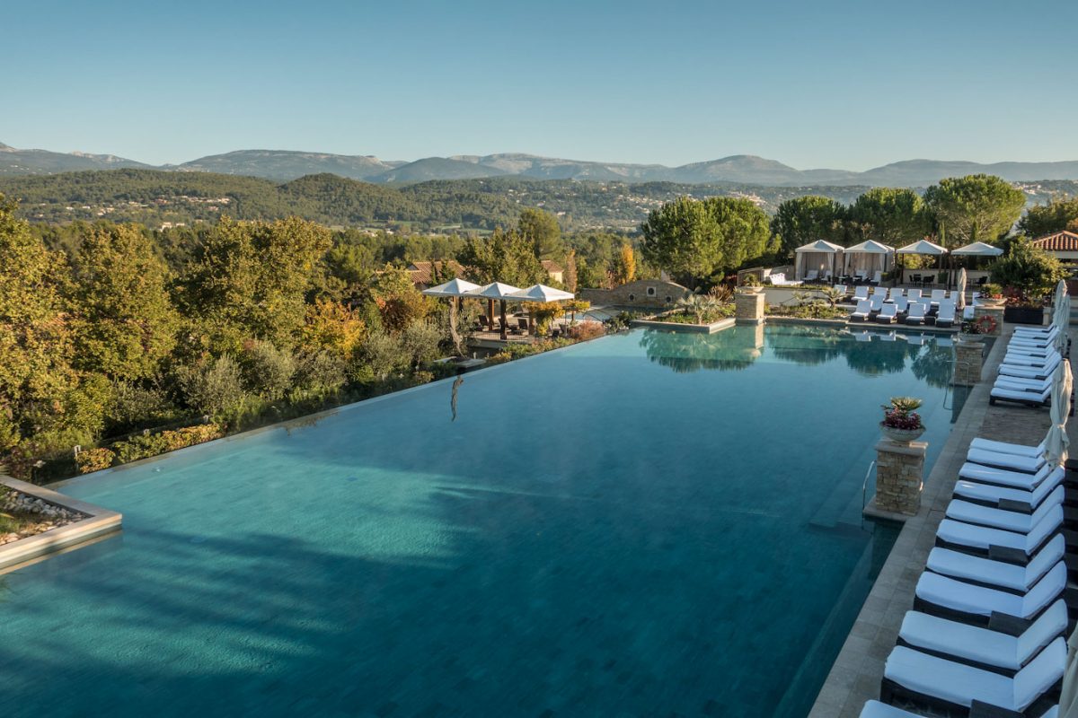 The large outdoor pool at Terre Blanche, South of France