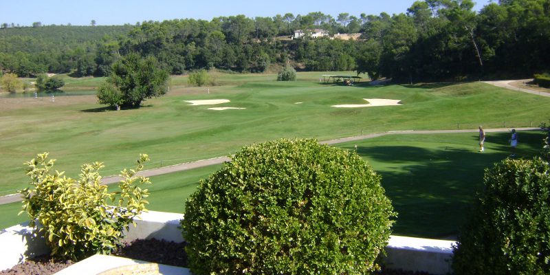 View from the terrace at Barbaroux Golf Club in Provence, France. Golf Planet Holidays.