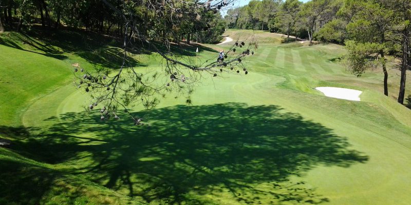From the back of the green at Barbaroux Golf Club in Provence, France. Golf Planet Holidays.