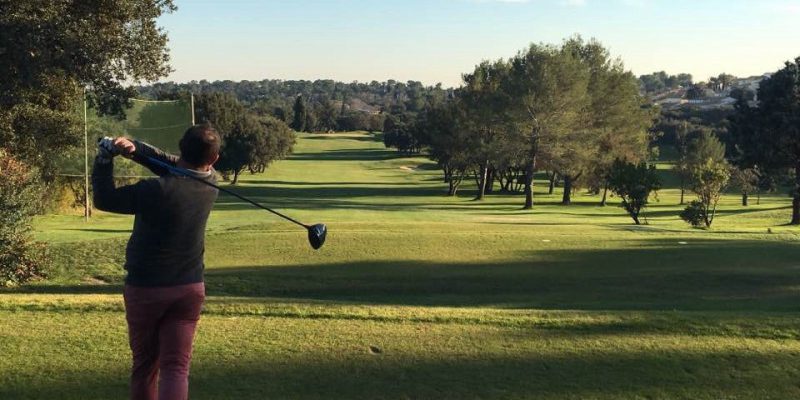 On the tee at Nimes Vacquerolles Golf Club south of, France. Golf Planet Holidays