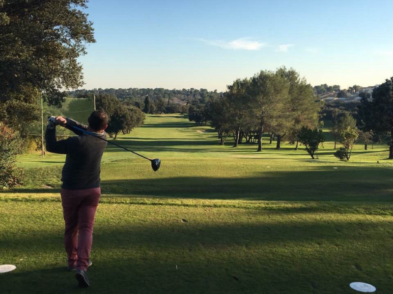 On the tee at Nimes Vacquerolles Golf Club south of, France. Golf Planet Holidays