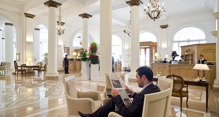 Reception at InterContinental Carlton Hotel, Cannes, South of France. Golf Planet Holidays.
