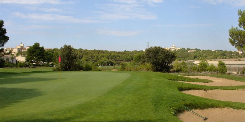 On the green at Pont Royal Golf Club, south of France. Golf Planet Holidays