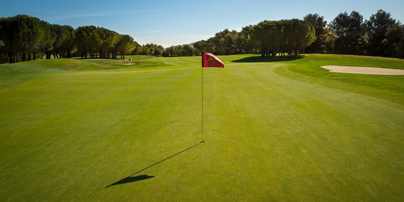 On the green at Pont Royal Golf Club, south of France. Golf Planet Holidays