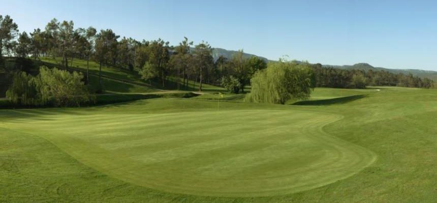 On the green at Sainte Baume Golf Club, Nans les Pins, Provence, France. Golf Planet Holidays.