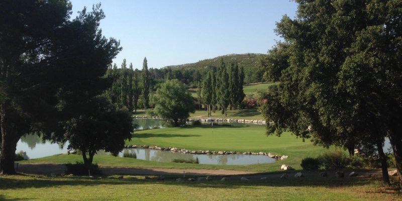Towards the green at Servanes Golf Club, south of France. Golf Planet Holidays