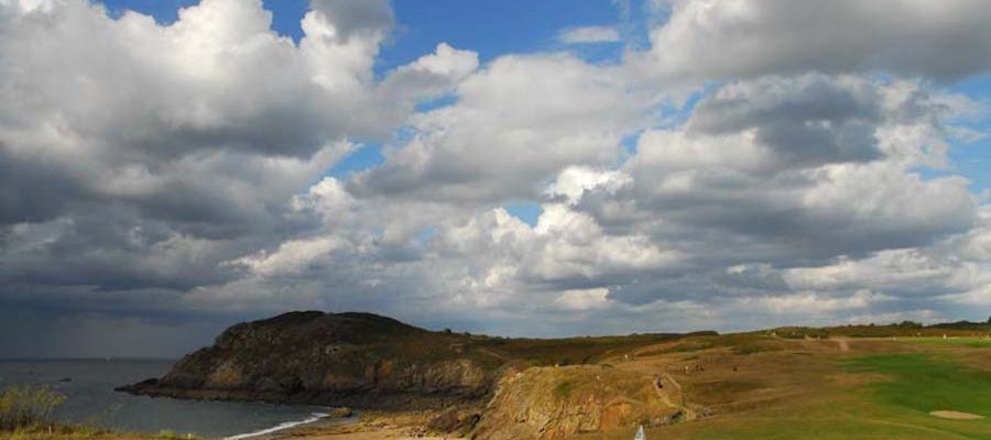 The sixth green at Dinard Golf Club, Brittany, France