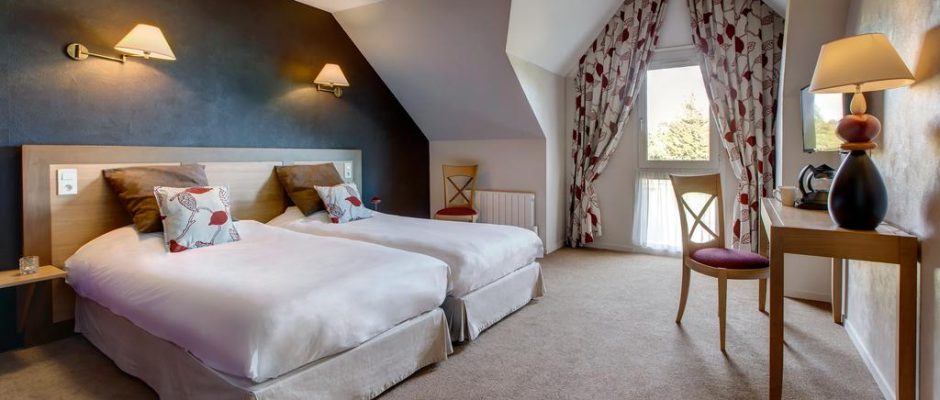 A large double room at Domaine des Ormes, near St Malo, Brittany, France. Golf Planet Holidays.