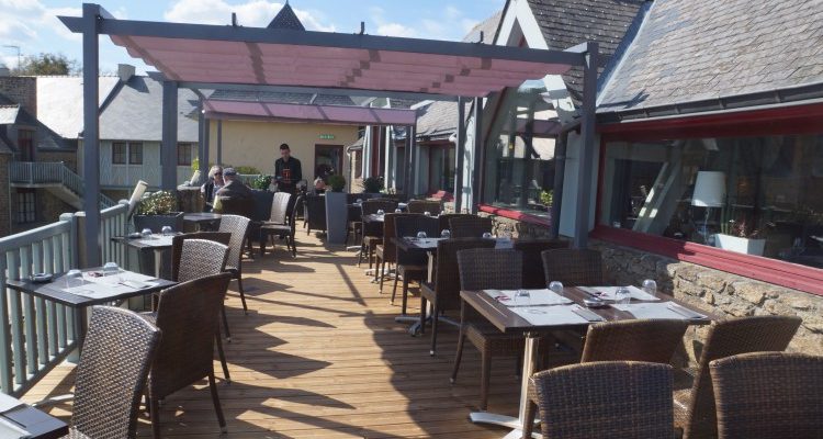 Dine on the terrace at Golf Hotel Saint Malo, Le Tronchet, Brittany, France