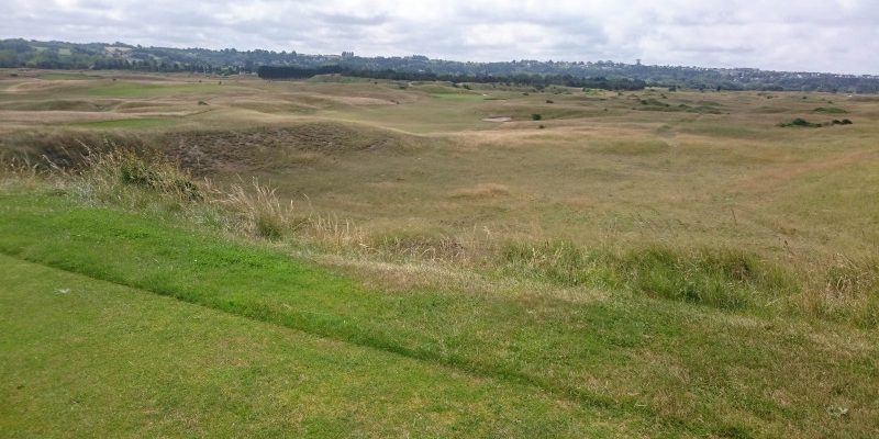 On the tee at Granville Golf Club, Normandy, France Golf Planet Holidays.