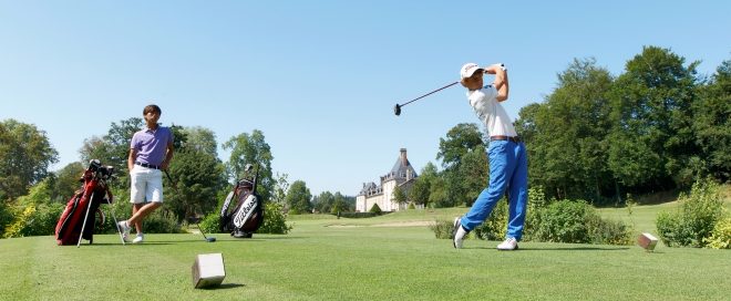 On the tee at Les Ormes Golf Club in Brittany, France. Golf Planet Holidays