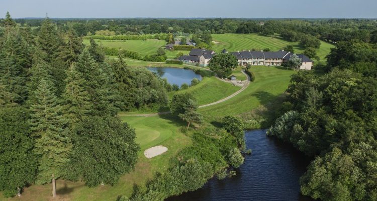 Over view of the clubhouse and hotel at Saint Malo Golf Club, Brittany, France