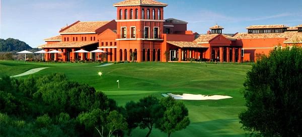 Course and terrace at La Reserva de Sotogrande Golf Course. Costa del Sol, Spain. Golf Planet Holidays.
