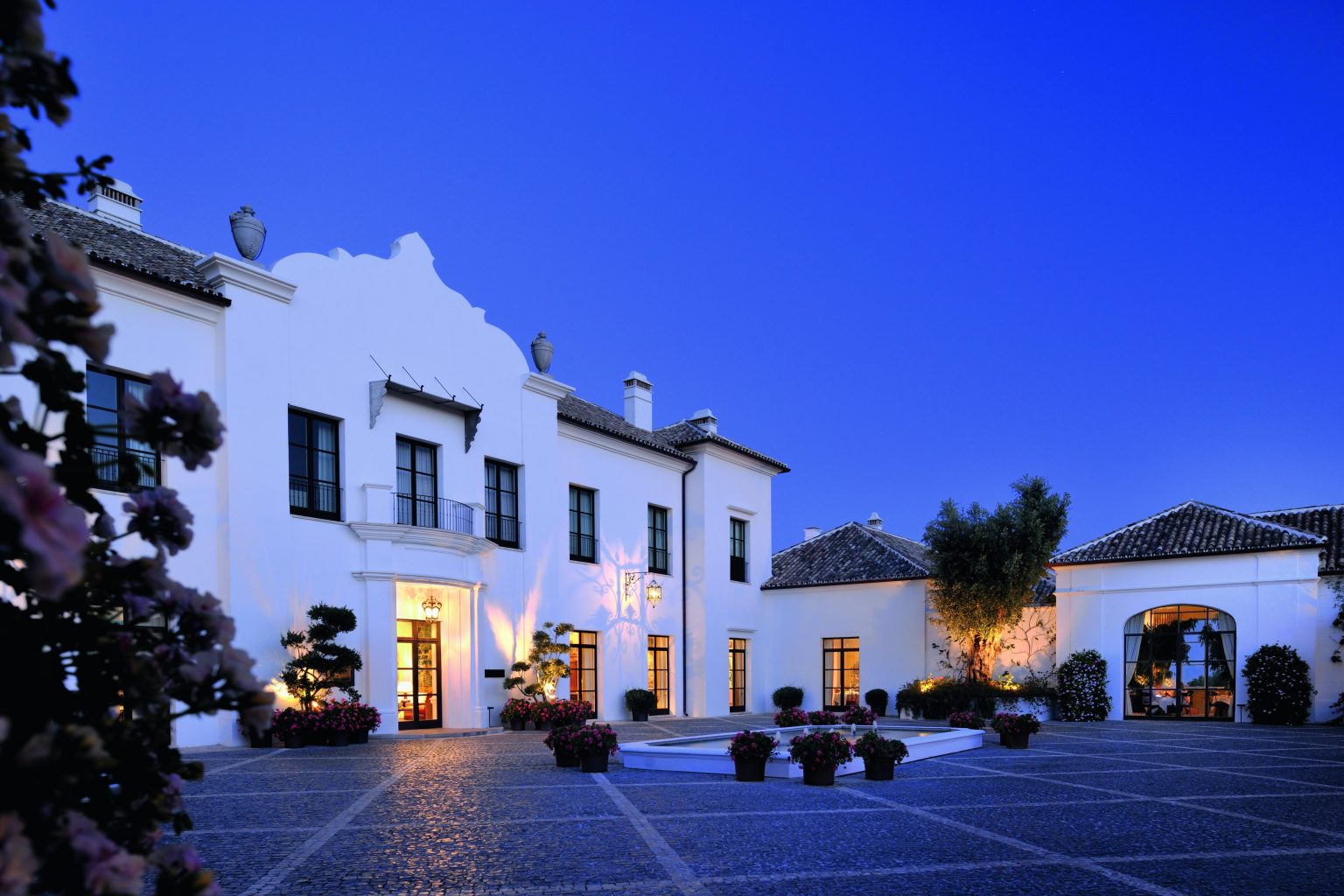 The plaza outside Finca Cortesin Hotel, Costa del Sol, Spain