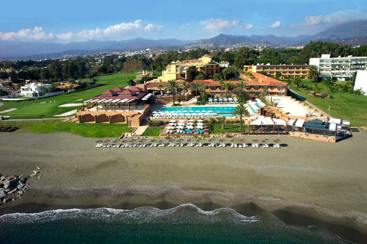 Aerial view of Hotel Guadalmina Hotel, Marbella, Spain